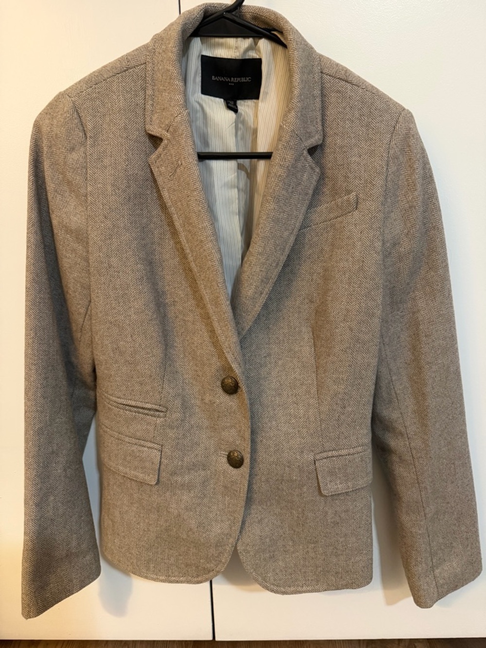 Banana Republic Women's Beige Herringbone Blazer